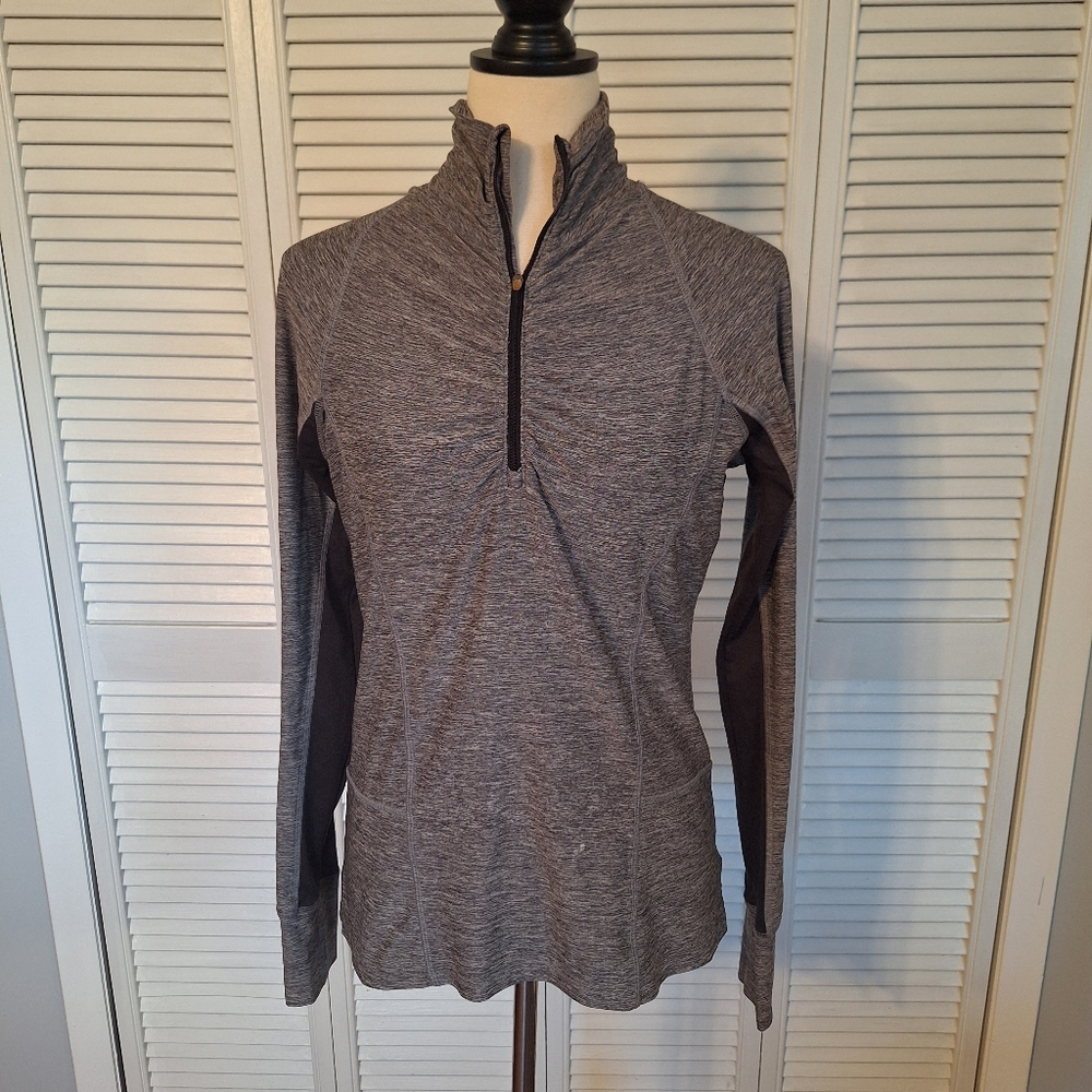 Champion Heather Gray and Black Performance Long Sleeve Top Small *D3 - Picture 1 of 5